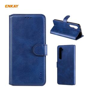 For Xiaomi Mi Note 10 Lite ENKAY Hat-Prince ENK-PUC014 Horizontal Flip Leather Case with Holder & Card Slots & Wallet(Dark Blue)