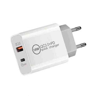SDC-18W 18W PD + QC 3.0 USB Dual Fast Charging Universal Travel Charger, EU Plug