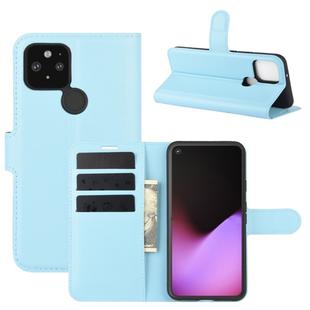 For Google Pixel 5 XL  Litchi Texture Horizontal Flip Protective Case with Holder & Card Slots & Wallet(Blue)