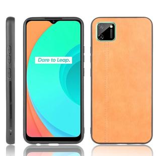 For Oppo Realme C11 Shockproof Sewing Cow Pattern Skin PC + PU + TPU Case(Orange)