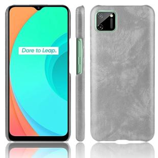 For Oppo Realme C11 Shockproof Litchi Texture PC + PU Case(Gray)