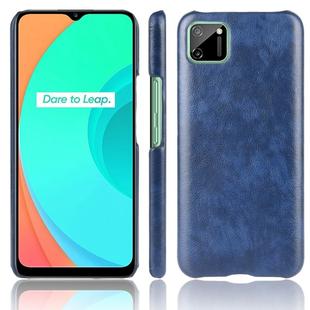 For Oppo Realme C11 Shockproof Litchi Texture PC + PU Case(Blue)