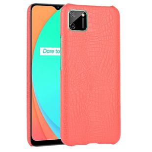 For Oppo Realme C11 Shockproof Crocodile Texture PC + PU Case(Red)