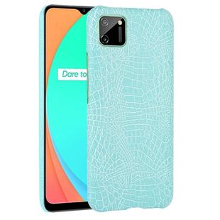 For Oppo Realme C11 Shockproof Crocodile Texture PC + PU Case(Light Green)