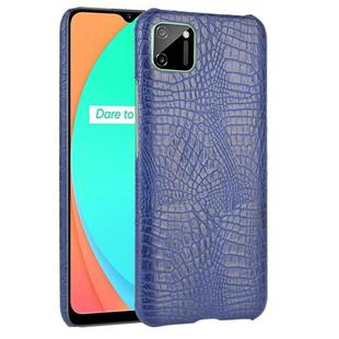 For Oppo Realme C11 Shockproof Crocodile Texture PC + PU Case(Blue)