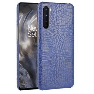 For OnePlus Nord Shockproof Crocodile Texture PC + PU Case(Blue)