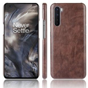 For OnePlus Nord Shockproof Litchi Texture PC + PU Case(Brown)