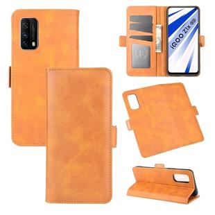 For Vivo iQOO Z1x Dual-side Magnetic Buckle Horizontal Flip Leather Case with Holder & Card Slots & Wallet(Yellow)