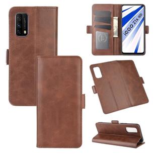 For Vivo iQOO Z1x Dual-side Magnetic Buckle Horizontal Flip Leather Case with Holder & Card Slots & Wallet(Brown)
