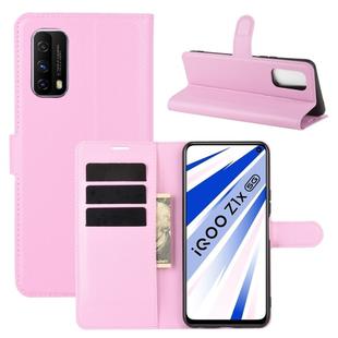 For Vivo iQOO Z1x Litchi Texture Horizontal Flip Protective Case with Holder & Card Slots & Wallet(Pink)