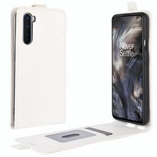 For OnePlus Nord  R64 Texture Single Vertical Flip Leather Protective Case with Card Slots & Photo Frame(White)