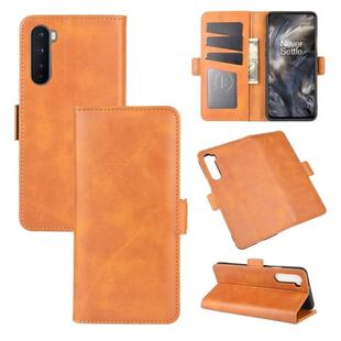 For OnePlus Nord Dual-side Magnetic Buckle Horizontal Flip Leather Case with Holder & Card Slots & Wallet(Yellow)