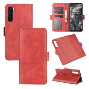 For OnePlus Nord Dual-side Magnetic Buckle Horizontal Flip Leather Case with Holder & Card Slots & Wallet(Red)