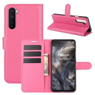 For OnePlus Nord Litchi Texture Horizontal Flip Protective Case with Holder & Card Slots & Wallet(Rose red)