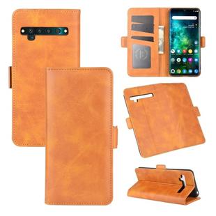 For TCL 10 Pro Dual-side Magnetic Buckle Horizontal Flip Leather Case with Holder & Card Slots & Wallet(Yellow)