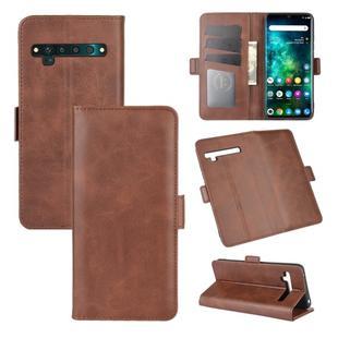 For TCL 10 Pro Dual-side Magnetic Buckle Horizontal Flip Leather Case with Holder & Card Slots & Wallet(Brown)