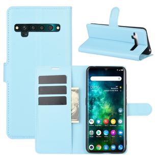 For TCL 10 Pro Litchi Texture Horizontal Flip Protective Case with Holder & Card Slots & Wallet(Blue)