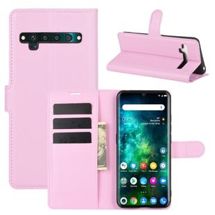 For TCL 10 Pro Litchi Texture Horizontal Flip Protective Case with Holder & Card Slots & Wallet(Pink)