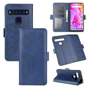 For TCL 10L Dual-side Magnetic Buckle Horizontal Flip Leather Case with Holder & Card Slots & Wallet(Dark Blue)