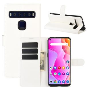 For TCL 10L Litchi Texture Horizontal Flip Protective Case with Holder & Card Slots & Wallet(White)