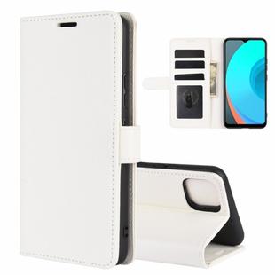 For OPPO Realme C11 R64 Texture Single Horizontal Flip Protective Case with Holder & Card Slots & Wallet& Photo Frame(White)