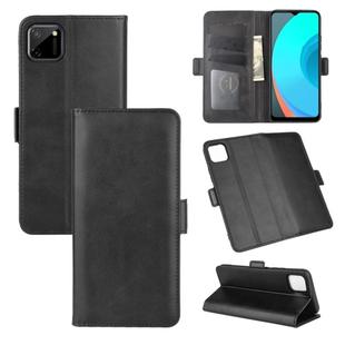For OPPO Realme C11 Dual-side Magnetic Buckle Horizontal Flip Leather Case with Holder & Card Slots & Wallet(Black)