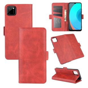 For OPPO Realme C11 Dual-side Magnetic Buckle Horizontal Flip Leather Case with Holder & Card Slots & Wallet(Red)