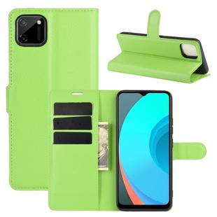 For OPPO Realme C11 Litchi Texture Horizontal Flip Protective Case with Holder & Card Slots & Wallet(Green)