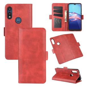 For Motorola Moto E 2020 Dual-side Magnetic Buckle Horizontal Flip Leather Case with Holder & Card Slots & Wallet(Red)