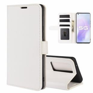 For Vivo X50 Pro+ R64 Texture Single Horizontal Flip Protective Case with Holder & Card Slots & Wallet& Photo Frame(White)