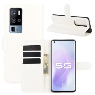 For Vivo X50 Pro+ Litchi Texture Horizontal Flip Protective Case with Holder & Card Slots & Wallet(White)