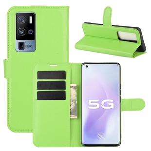 For Vivo X50 Pro+ Litchi Texture Horizontal Flip Protective Case with Holder & Card Slots & Wallet(Green)
