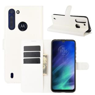 For Motorola One Fusion Litchi Texture Horizontal Flip Protective Case with Holder & Card Slots & Wallet(White)