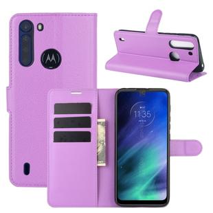 For Motorola One Fusion Litchi Texture Horizontal Flip Protective Case with Holder & Card Slots & Wallet(Purple)