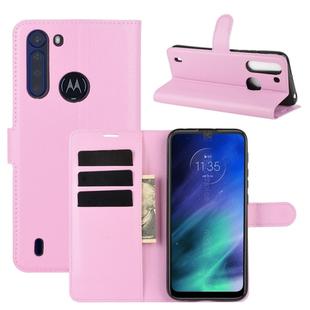 For Motorola One Fusion Litchi Texture Horizontal Flip Protective Case with Holder & Card Slots & Wallet(Pink)