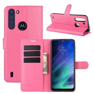 For Motorola One Fusion Litchi Texture Horizontal Flip Protective Case with Holder & Card Slots & Wallet(Rose red)