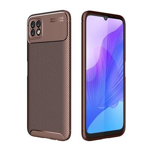 For Huawei Enjoy 20 Carbon Fiber Texture Shockproof TPU Case(Brown)