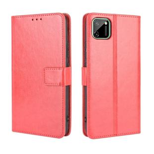 For OPPO Realme C11 Retro Crazy Horse Texture Horizontal Flip Leather Case with Holder & Card Slots & Photo Frame(Red)