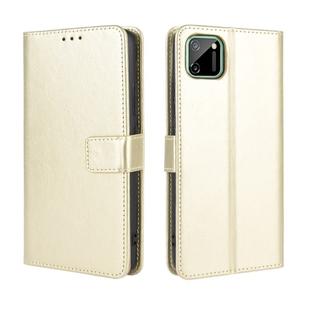 For OPPO Realme C11 Retro Crazy Horse Texture Horizontal Flip Leather Case with Holder & Card Slots & Photo Frame(Gold)