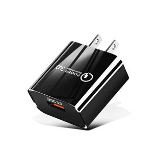 Mini QC3.0 USB 18W Mobile Phone Tablet Universal Fast Charger, US Plug(Black)