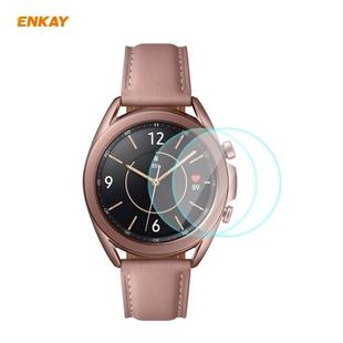 For Samsung Galaxy Watch 3 41mm 2 PCS ENKAY Hat-Prince 0.2mm 9H 2.15D Curved Edge Tempered Glass Screen Protector Watch Film