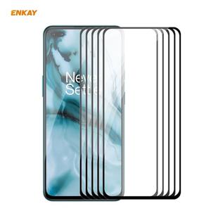 For OnePlus Nord 5 PCS ENKAY Hat-Prince Full Glue 0.26mm 9H 2.5D Tempered Glass Full Coverage Film
