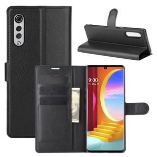 For LG Velvet Litchi Texture Horizontal Flip Protective Case with Holder & Card Slots & Wallet(Black)