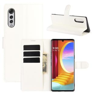 For LG Velvet Litchi Texture Horizontal Flip Protective Case with Holder & Card Slots & Wallet(White)