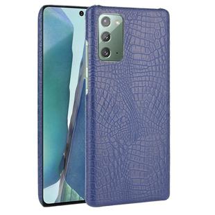 For Samsung Galaxy Note20 Shockproof Crocodile Texture PC + PU Case(Blue)
