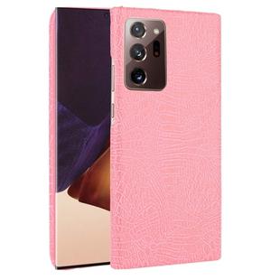 For Samsung Galaxy Note20 Ultra Shockproof Crocodile Texture PC + PU Case(Pink)