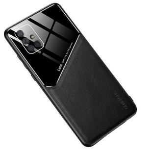 For Samsung Galaxy A71 5G All-inclusive Leather + Organic Glass Phone Case with Metal Iron Sheet(Black)