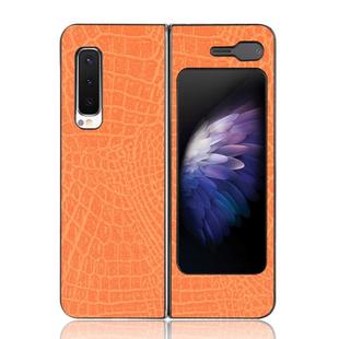 For Samsung Galaxy Fold 4G / Fold 5G / W20 5G Shockproof Crocodile Texture PC + PU Case(Orange)