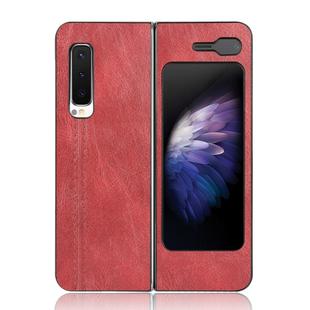 For Samsung Galaxy Fold 4G / Fold 5G / W20 5G Shockproof Sewing Cow Pattern Skin PC + PU + TPU Case(Red)