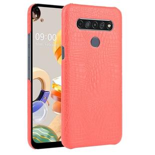 For LG K61 Shockproof Crocodile Texture PC + PU Case(Red)